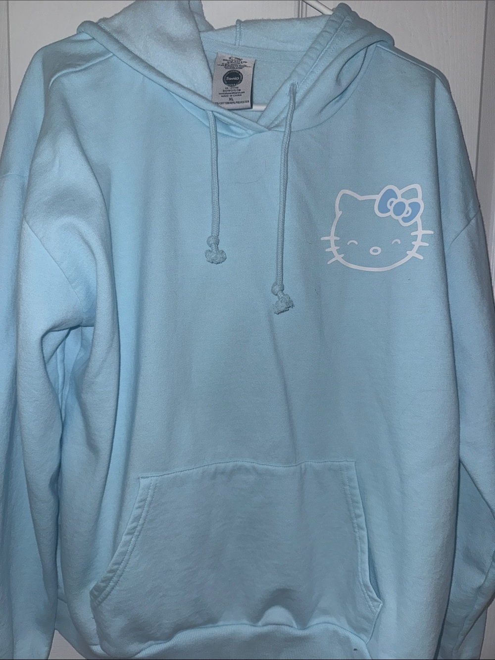 Hello Kitty Pastel Blue Pullover Hoodie with Graphic